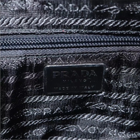 PRADA Tote Bag in Blue Nylon & Black Leather Authentic Prada - Picture 5 of 16